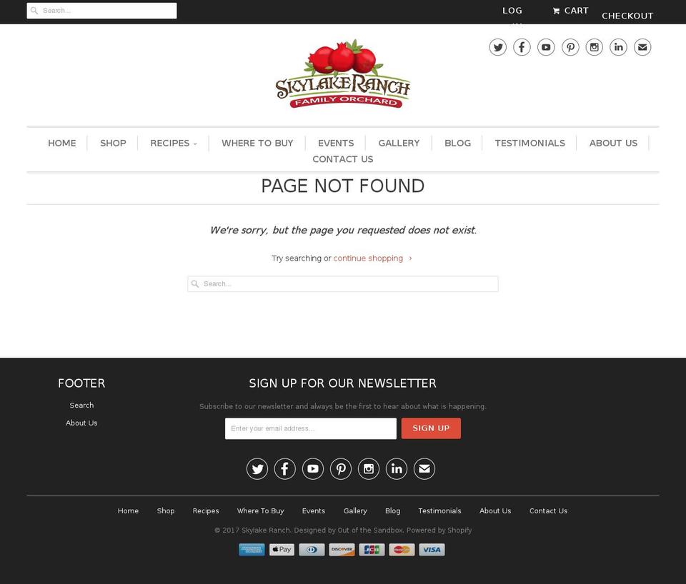 skylakeranchca.com shopify website screenshot