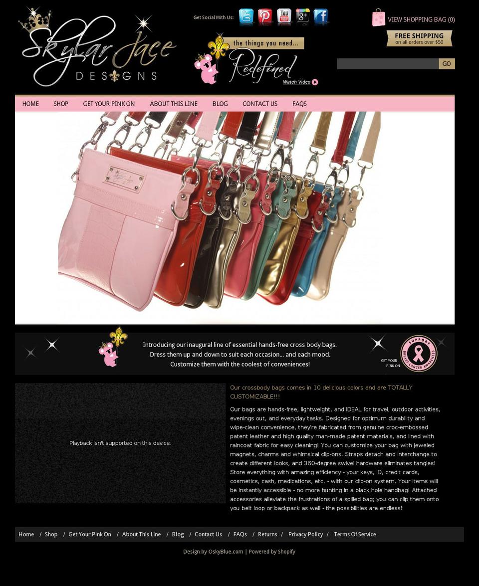 skylarjace.com shopify website screenshot