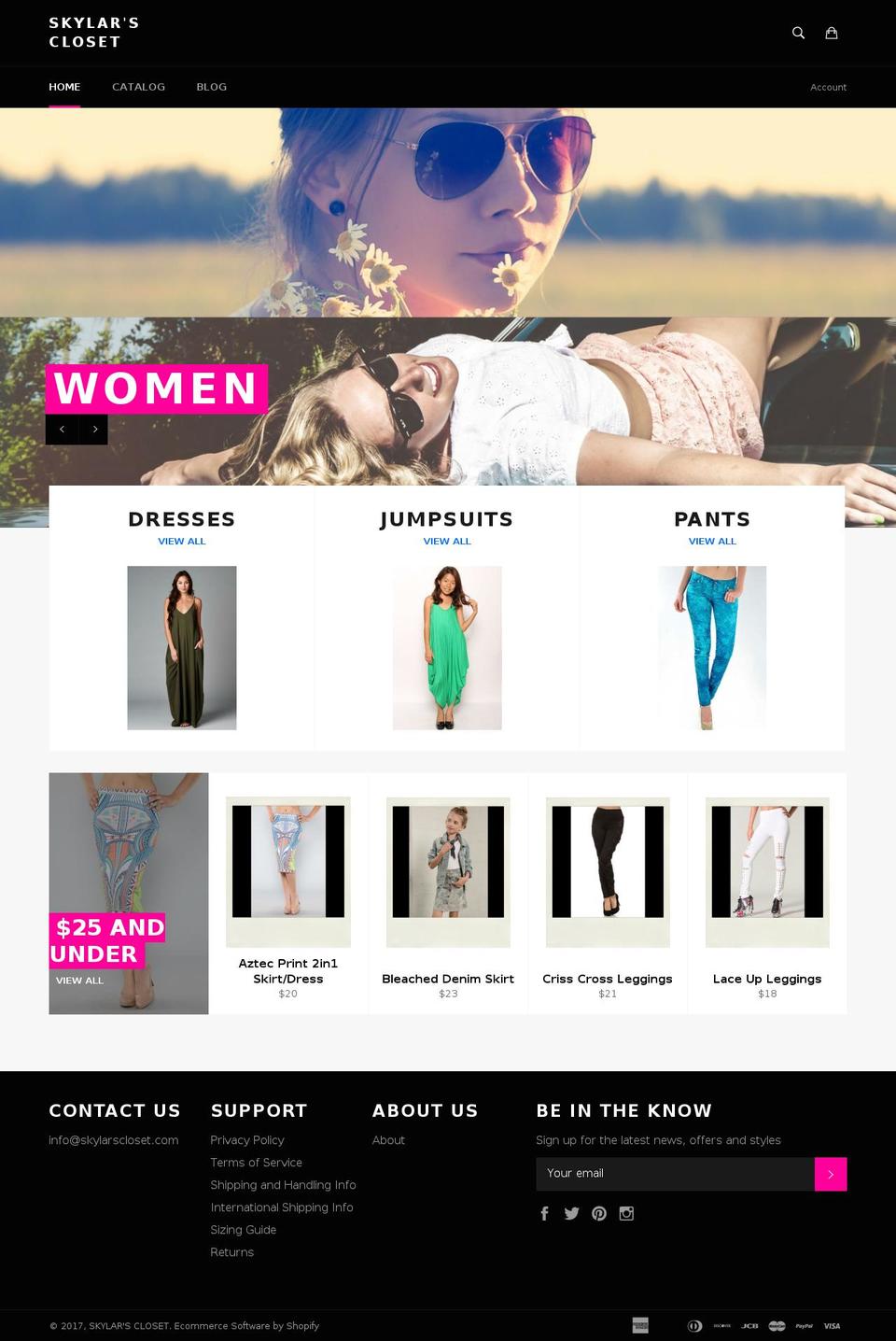 skylarscloset.com shopify website screenshot