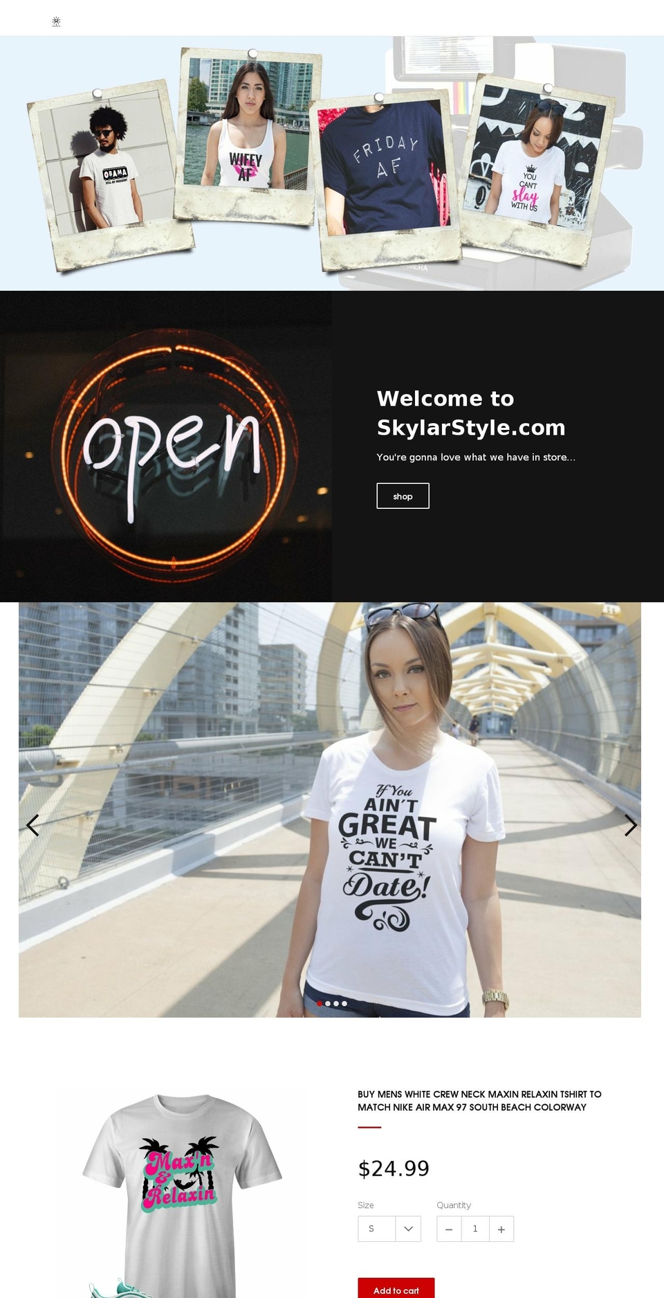 skylarstyle.com shopify website screenshot