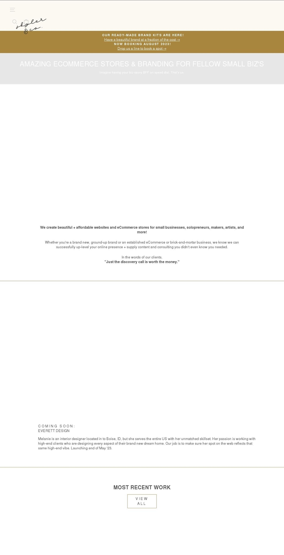 skylerandco.com — Shopify storefront screenshot