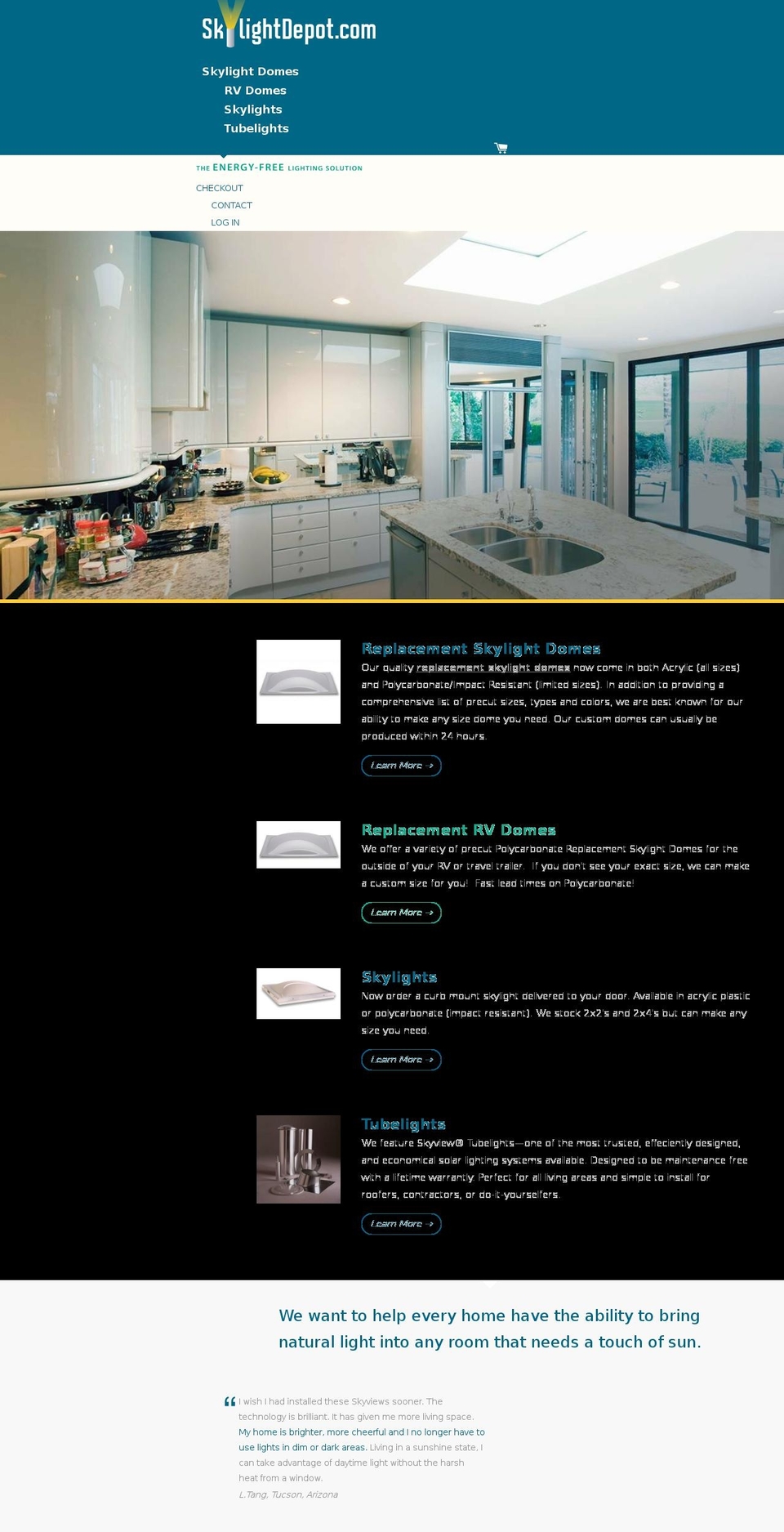 skylightdepot.com shopify website screenshot