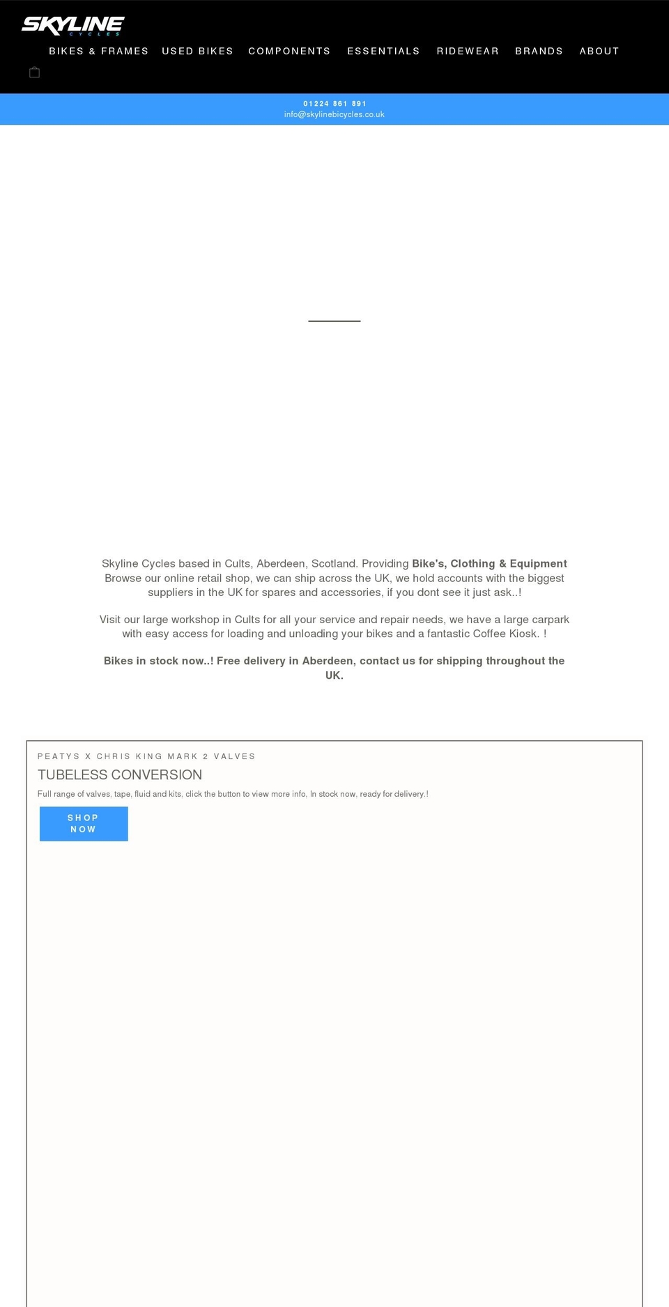 skylinebicycles.co.uk shopify website screenshot