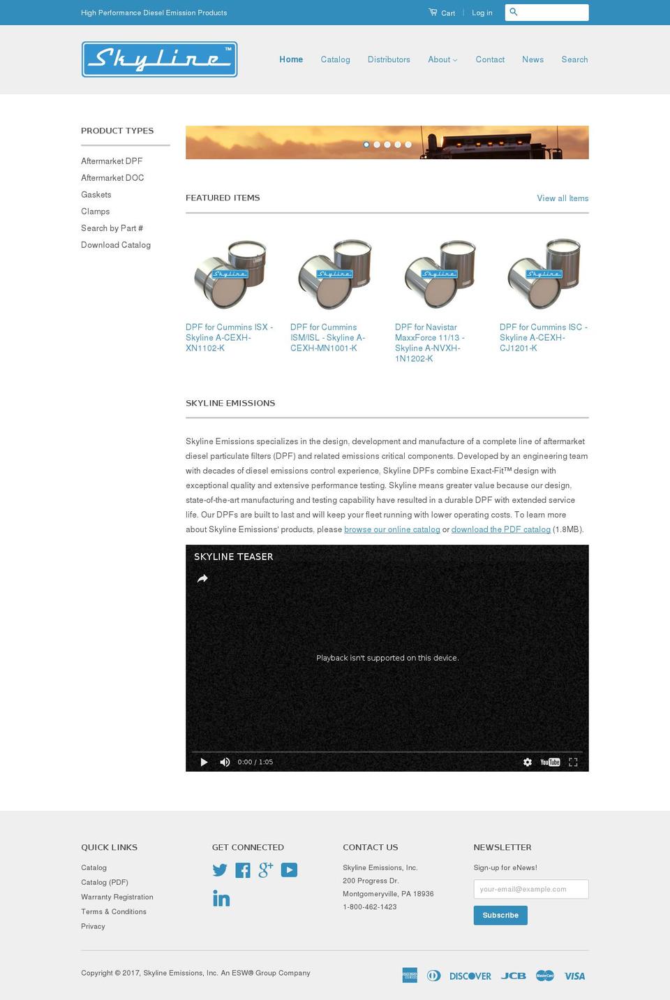 Working Aarti Shopify theme site example skylinetruckparts.com