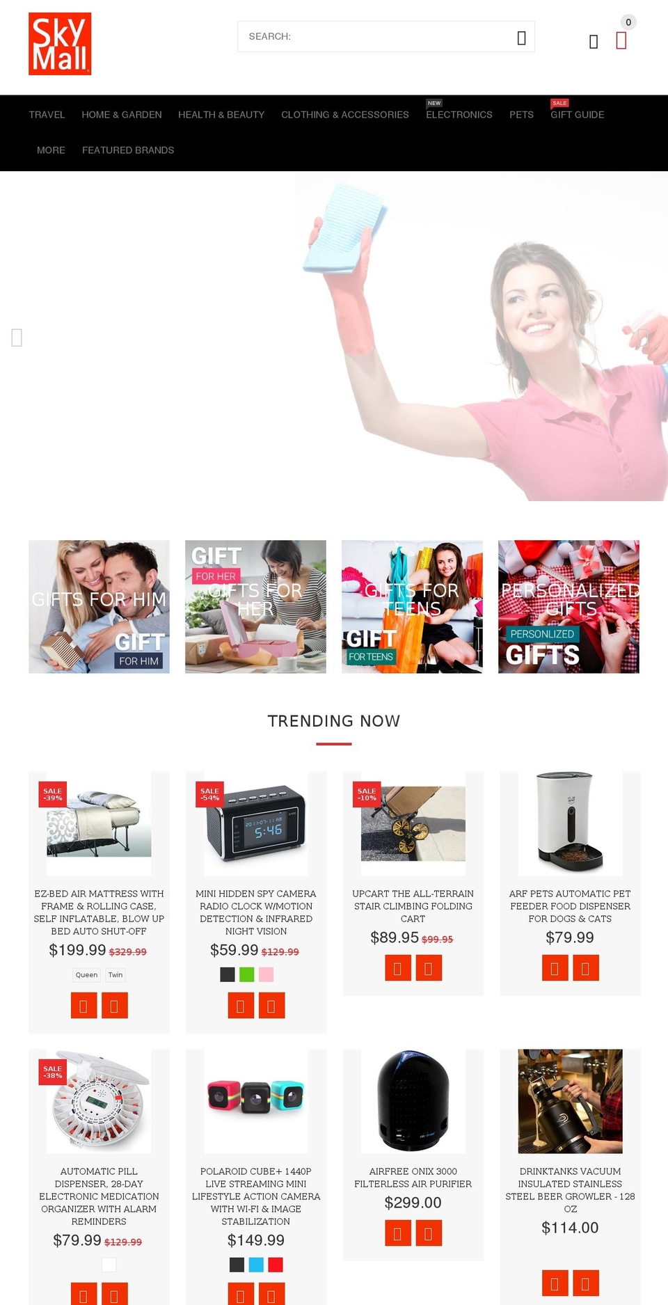 skymall.me shopify website screenshot