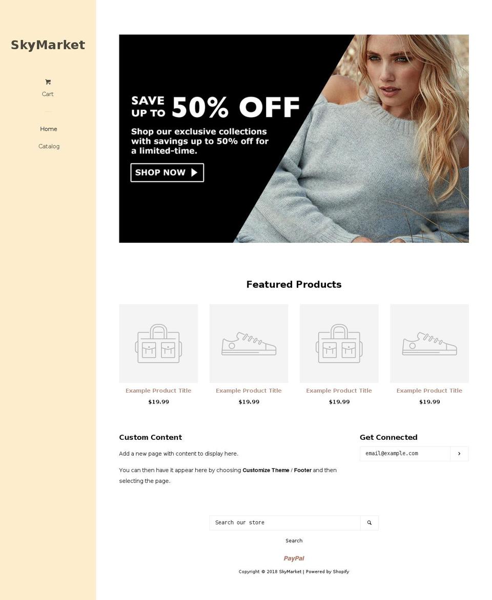 Lady Shopify theme site example skymarket.biz