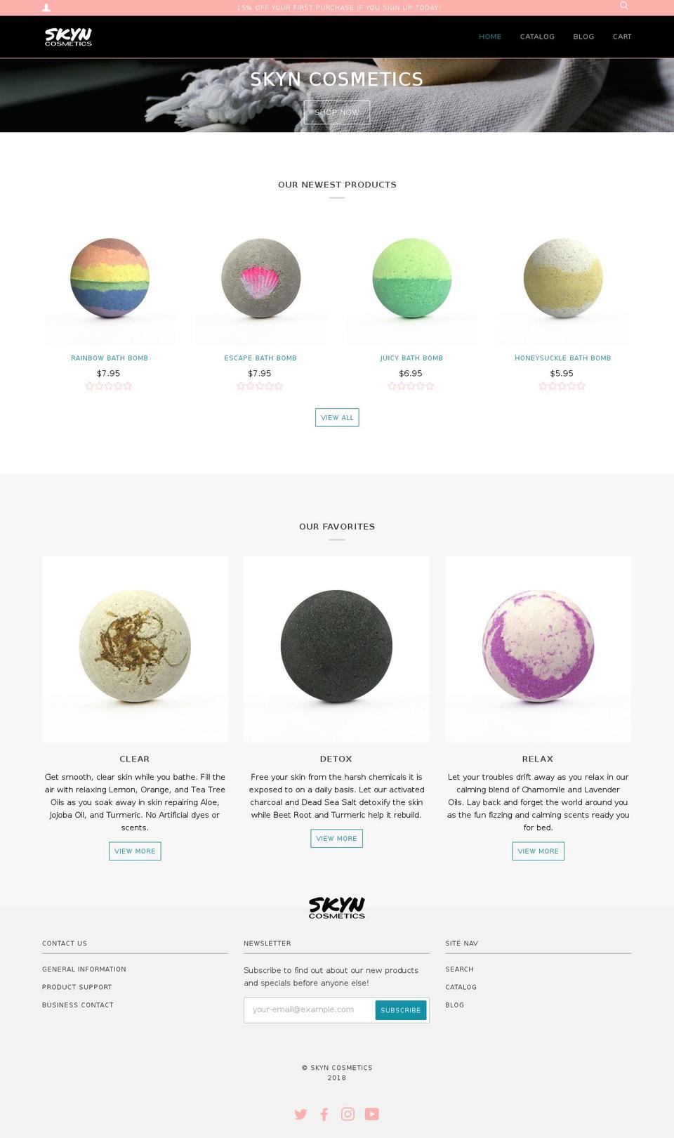 skyncosmetics.com — Shopify storefront screenshot