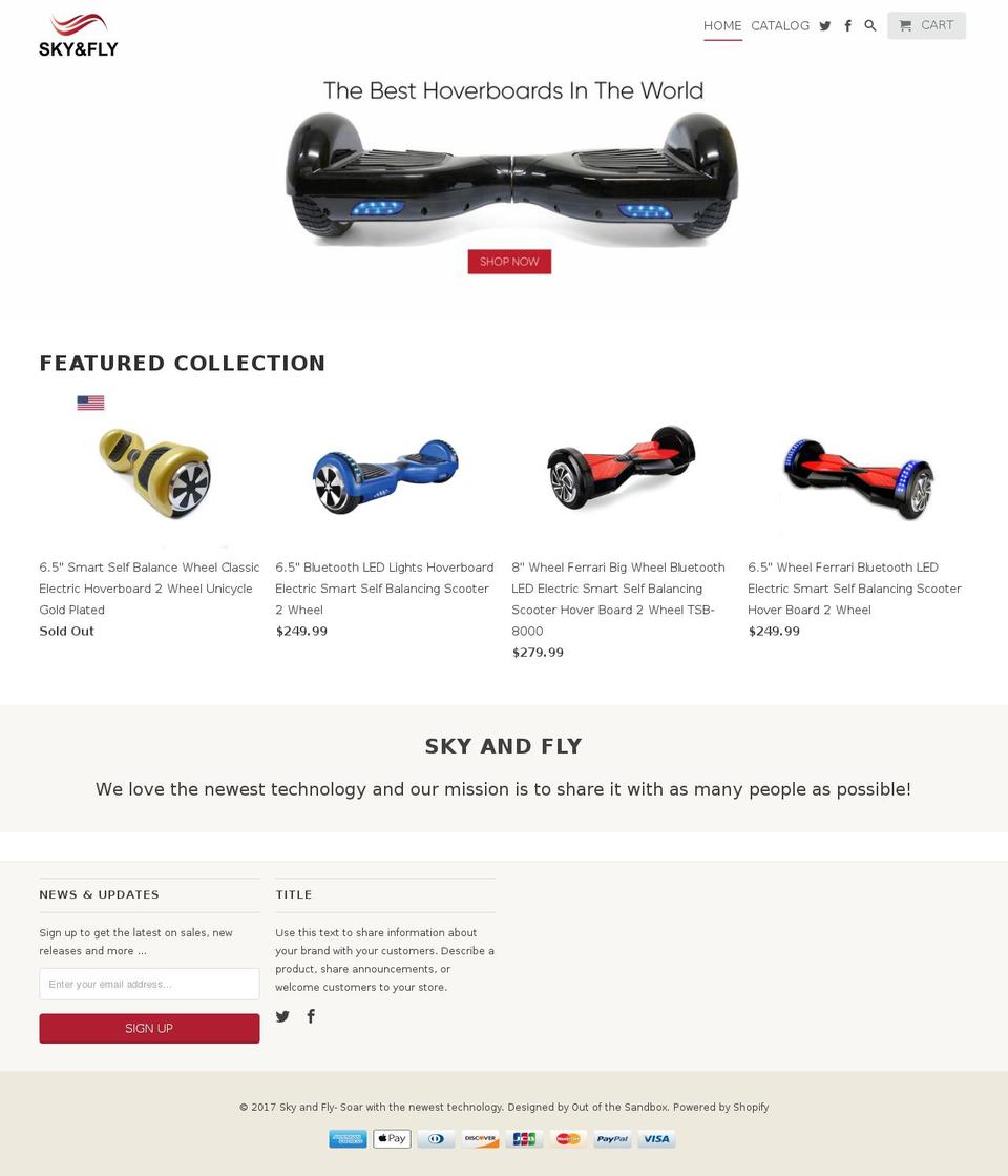 skynfly.com shopify website screenshot