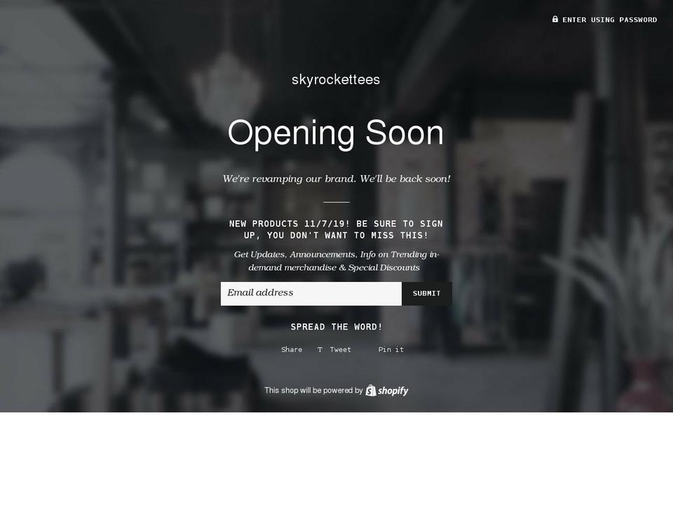 skyrockettees.com — Shopify storefront screenshot