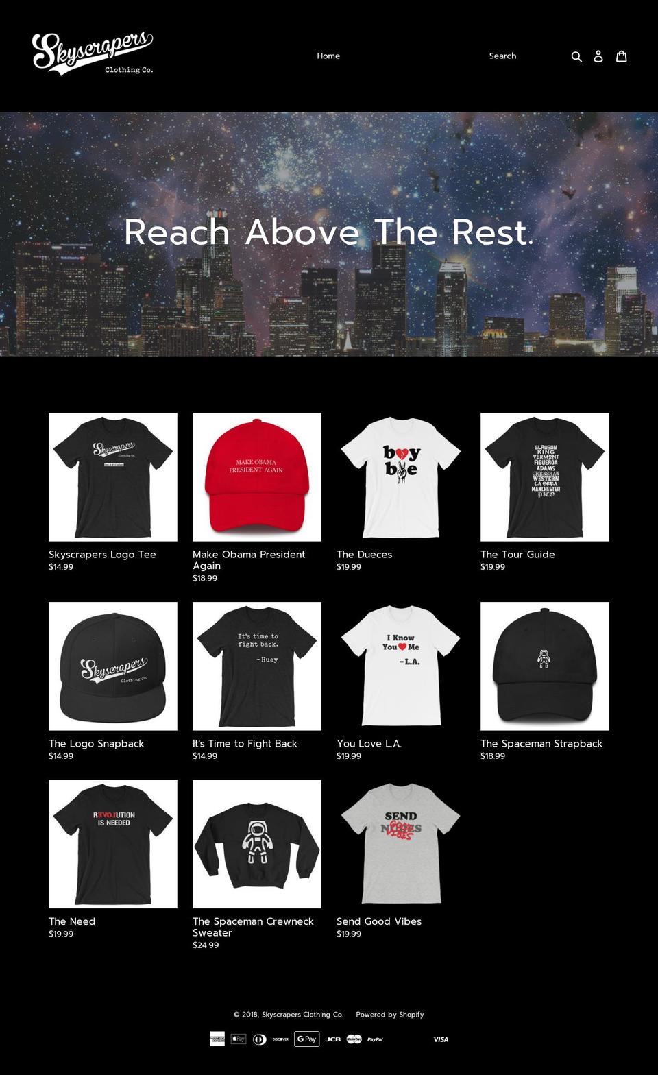 skyscrapersla.com shopify website screenshot