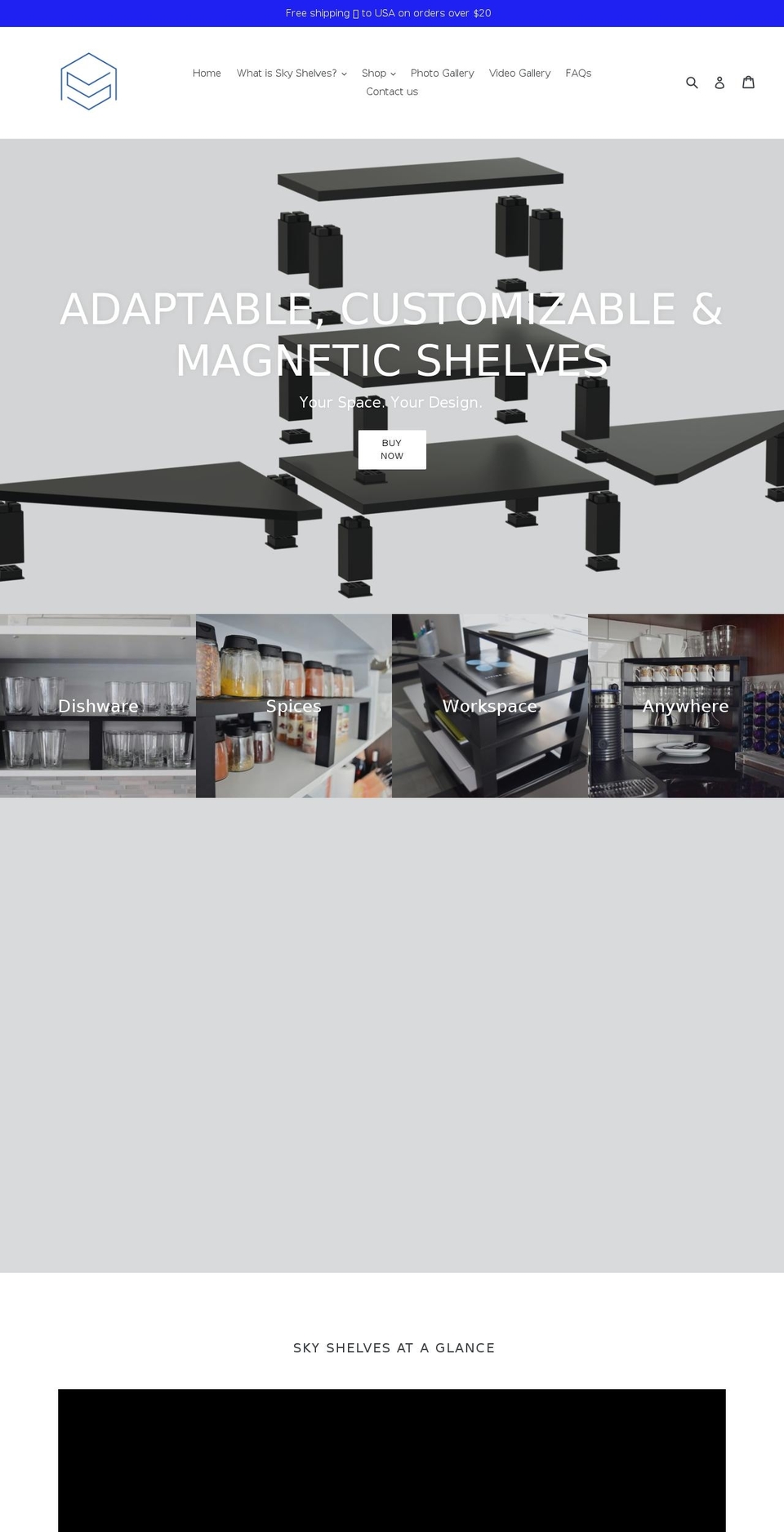 skyshelves.com shopify website screenshot