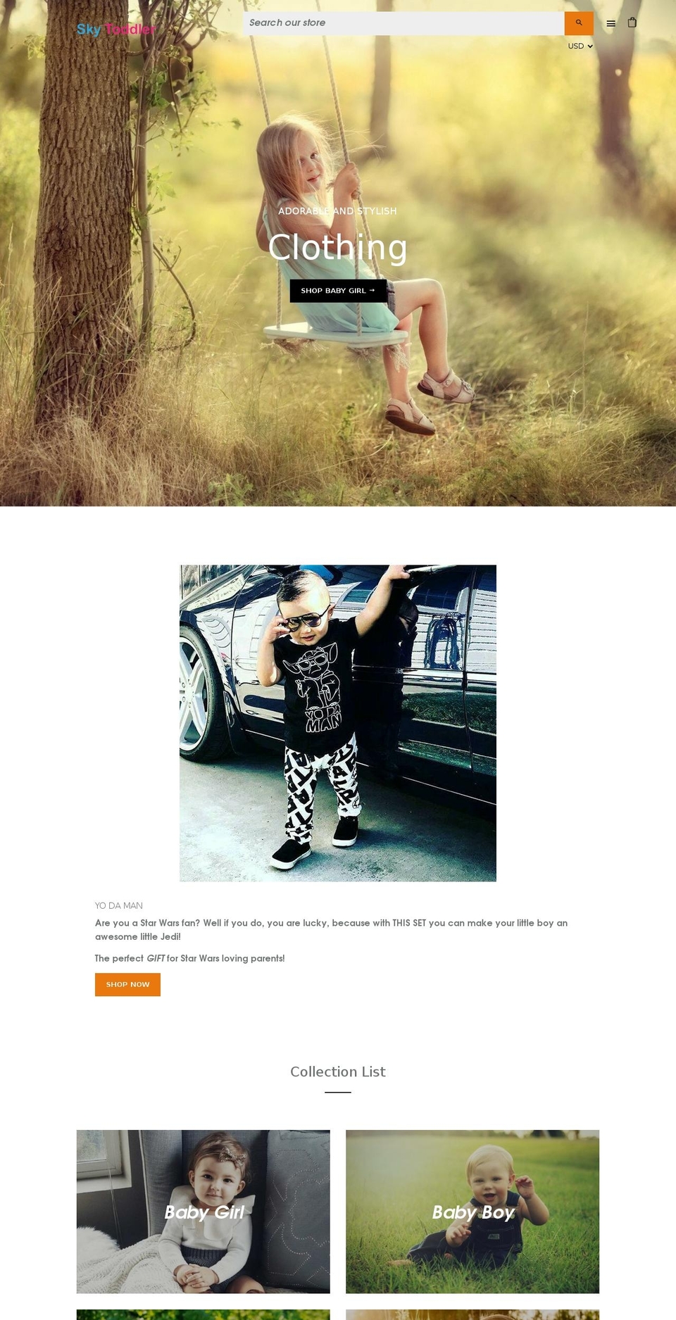skytoddler.com shopify website screenshot