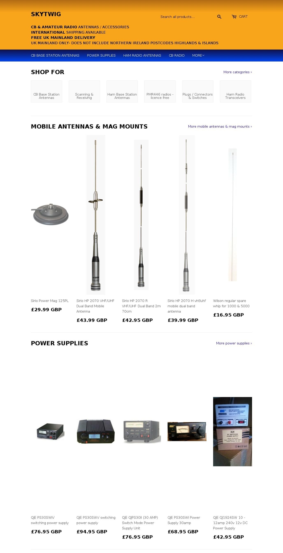 skytwig.com shopify website screenshot