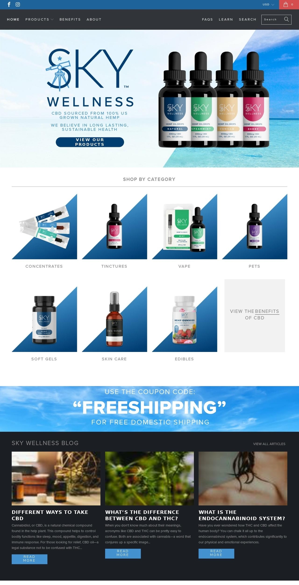 skywellness.com shopify website screenshot