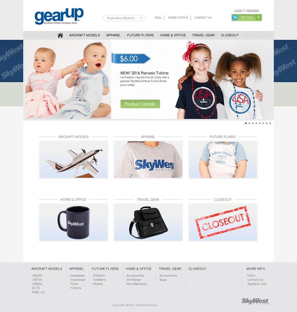 skywestgear.com shopify website screenshot