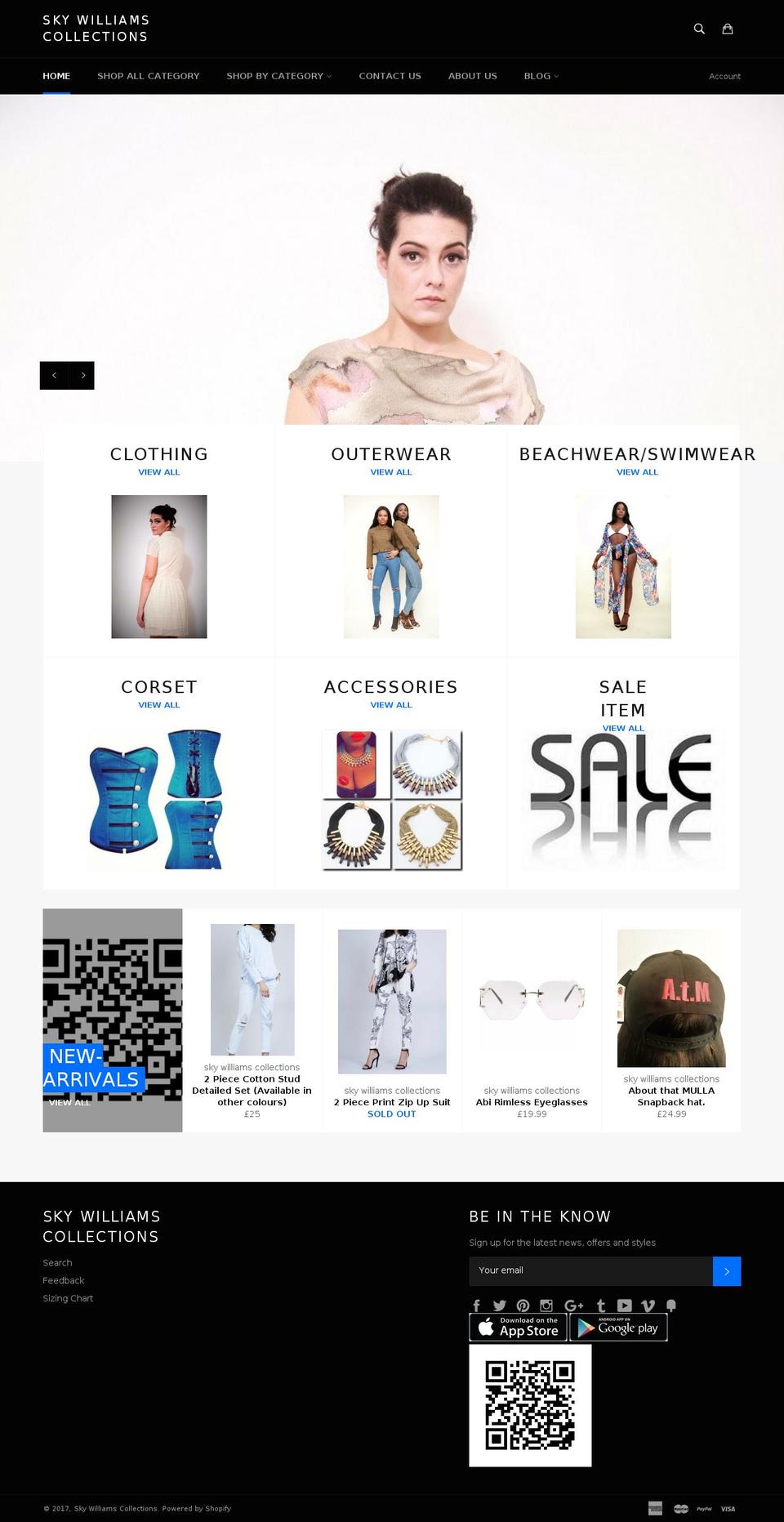 skywilliamscollections.com shopify website screenshot