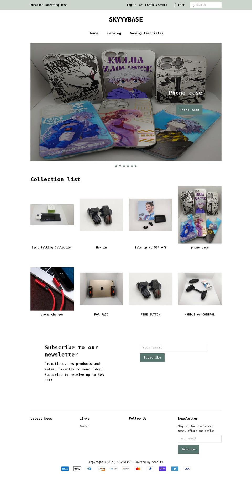 skyyybase.com shopify website screenshot