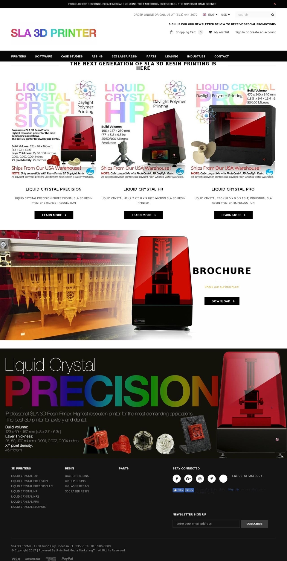 sla3dprinter.com — Shopify storefront screenshot