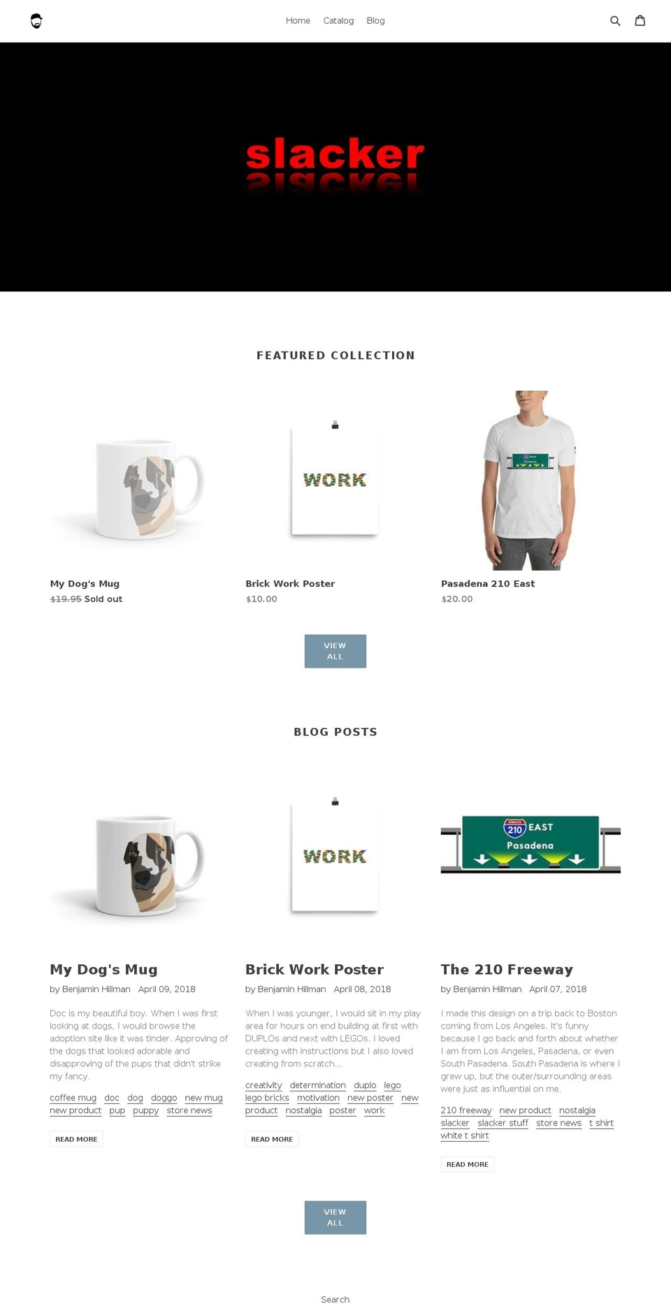 slackerstuff.com — Shopify storefront screenshot