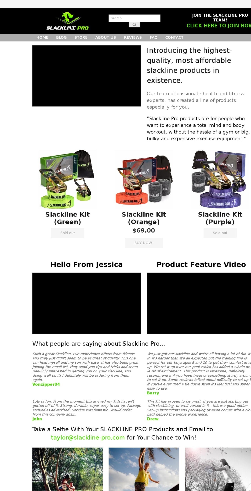 slackline-pro.com — Shopify storefront screenshot