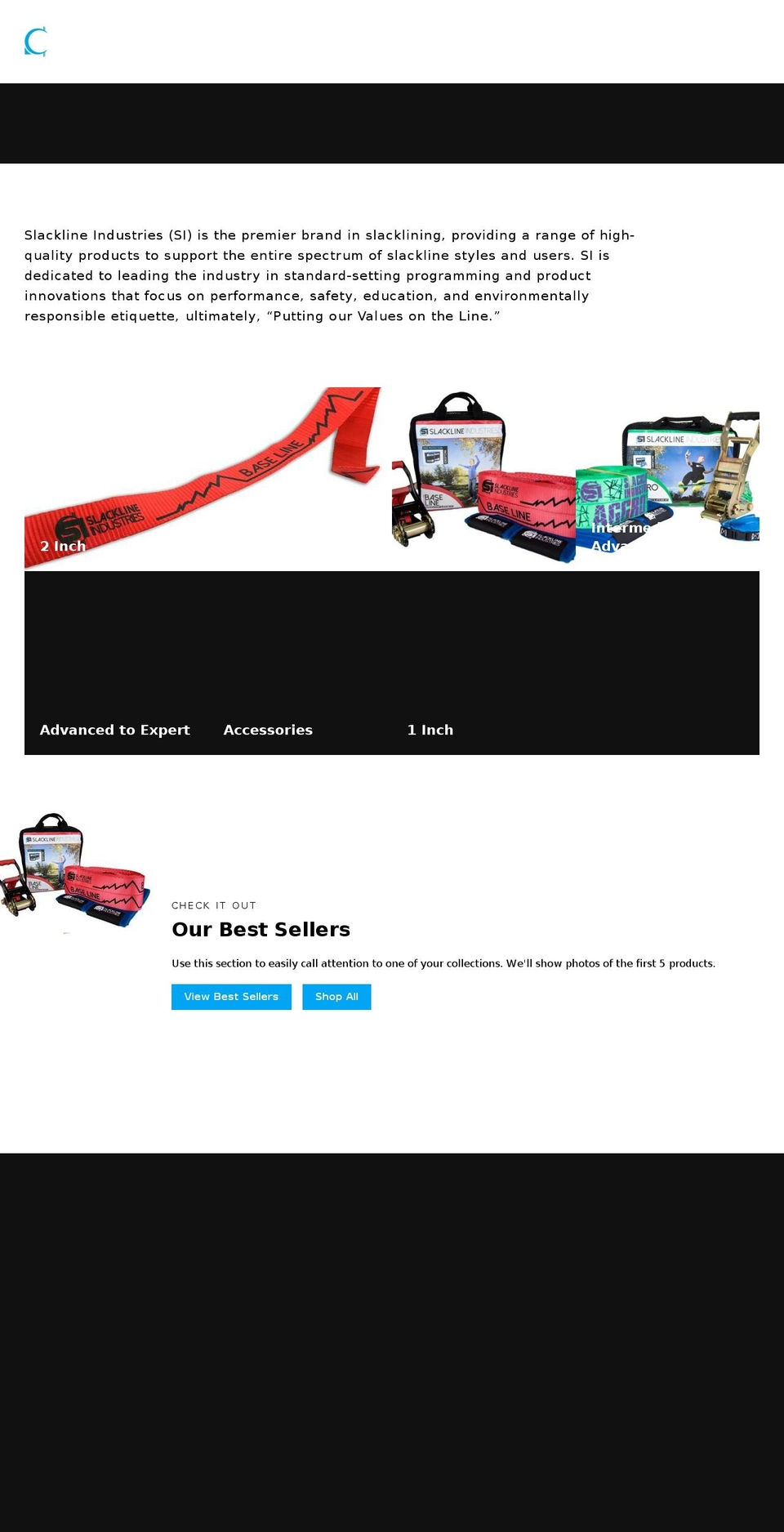 slacklineindustries.net shopify website screenshot