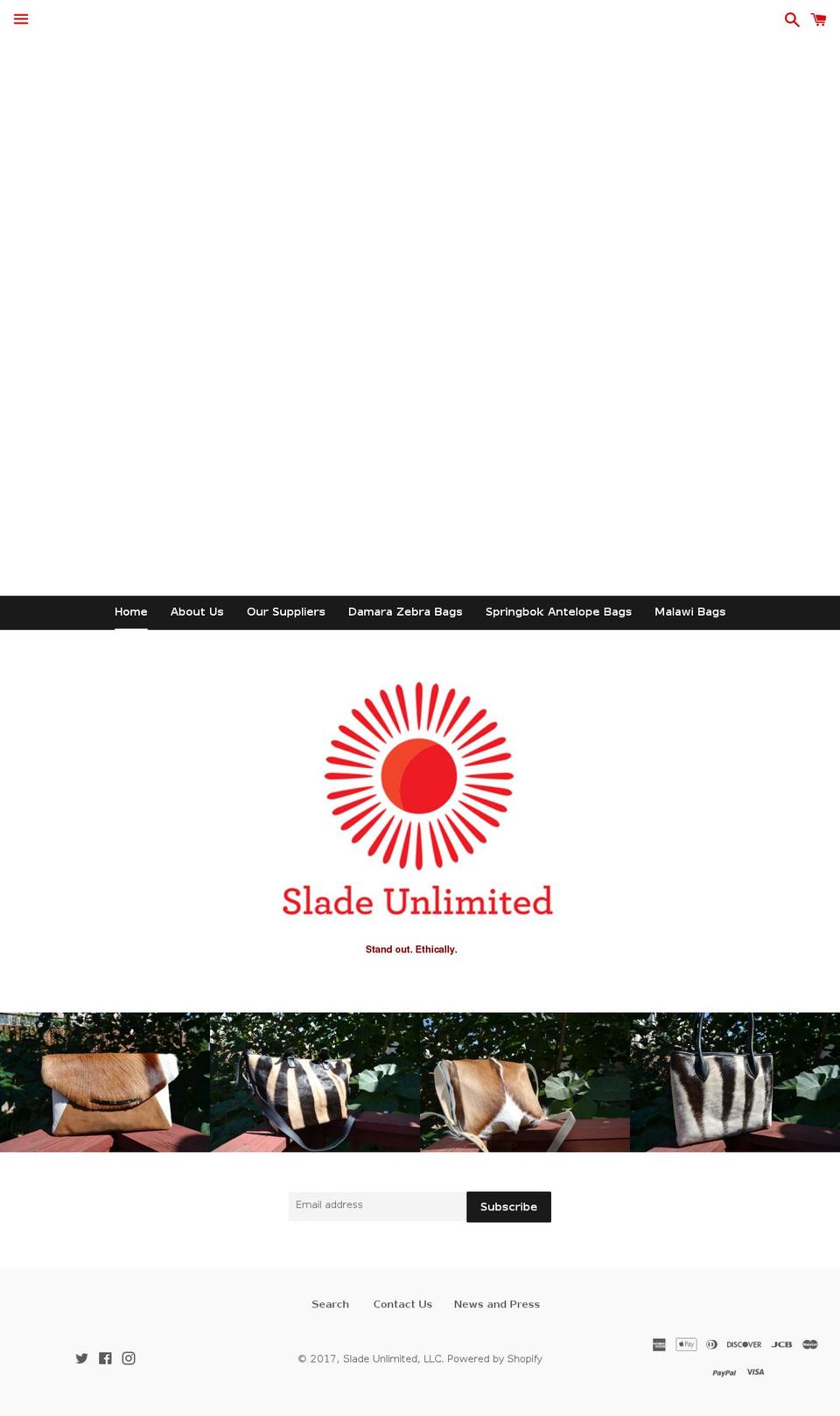 sladeunlimited.com shopify website screenshot