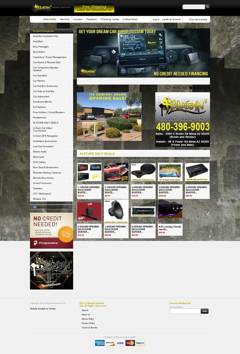 slanginaudio.com — Shopify storefront screenshot