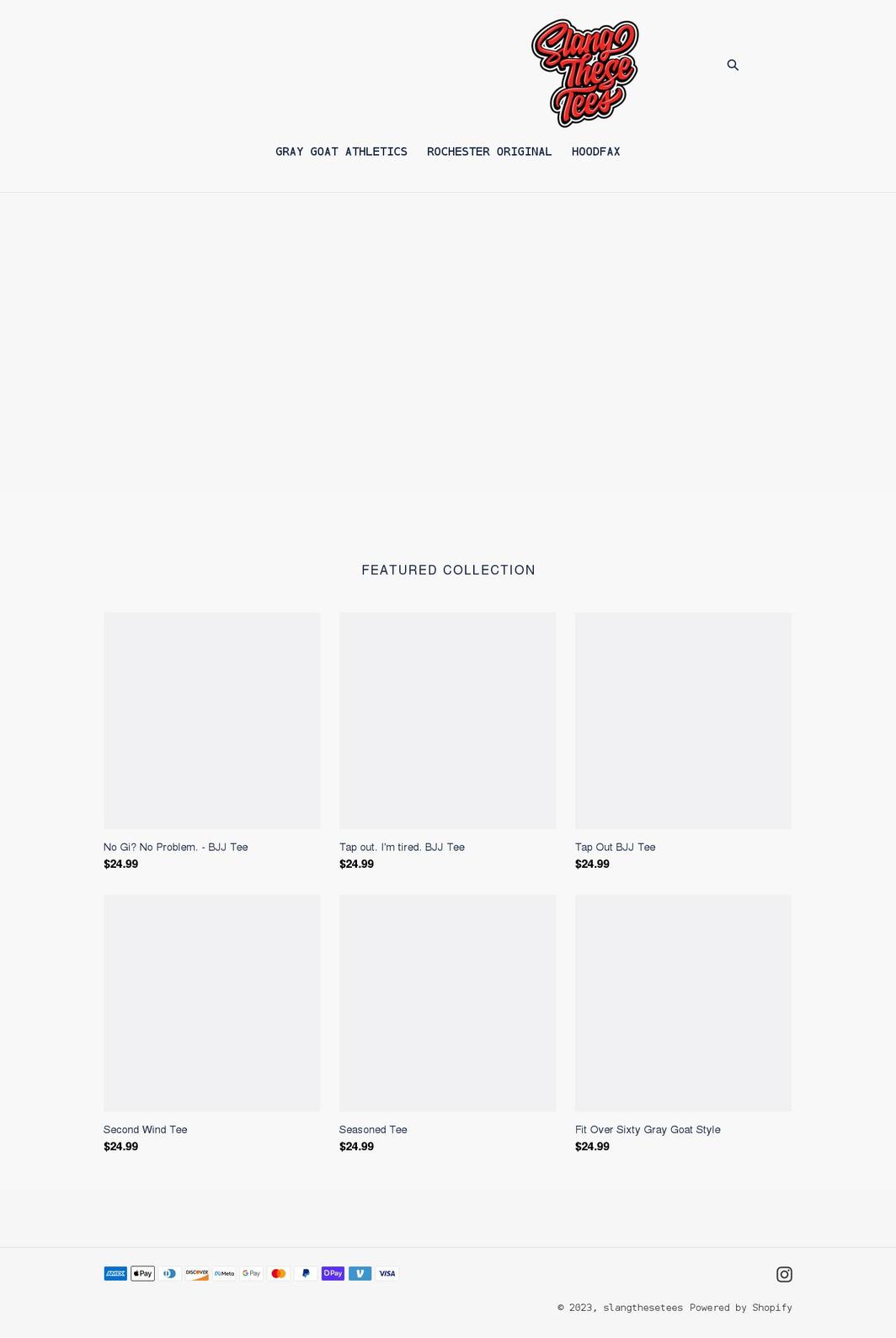 slangthesetees.com shopify website screenshot