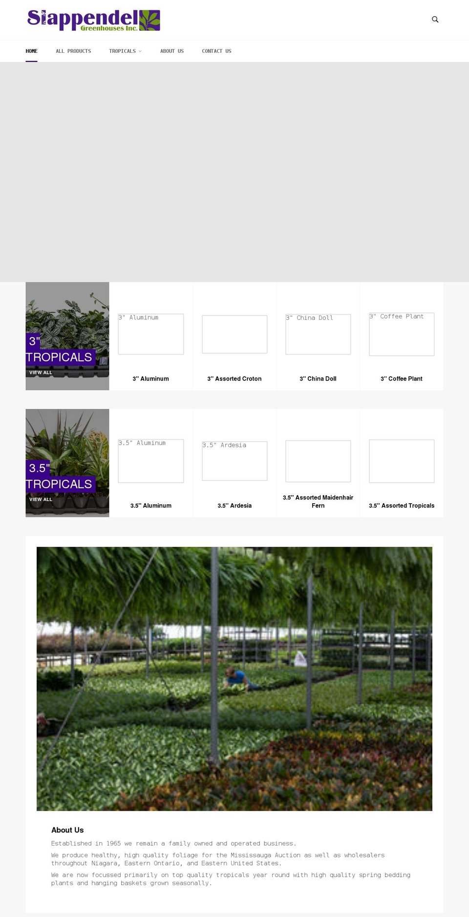 slappendelgreenhouses.com shopify website screenshot