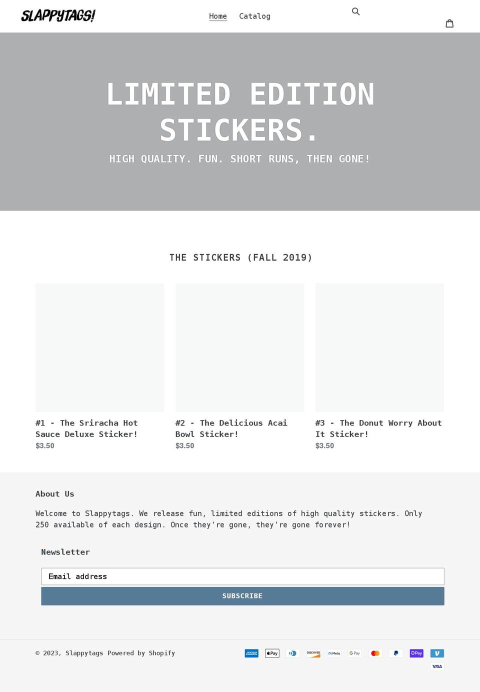slappytags.com shopify website screenshot