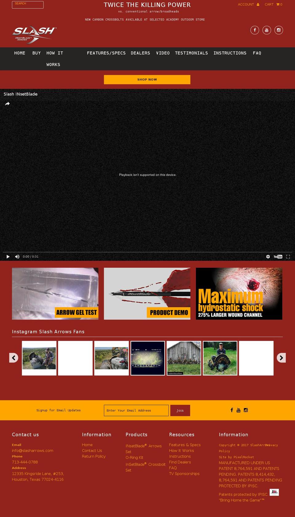 slasharchery.com shopify website screenshot