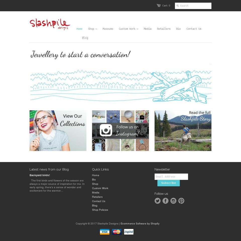 slashpiledesigns.com shopify website screenshot