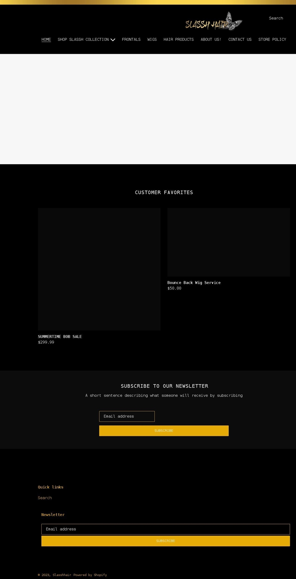 slasshhair.myshopify.com shopify website screenshot