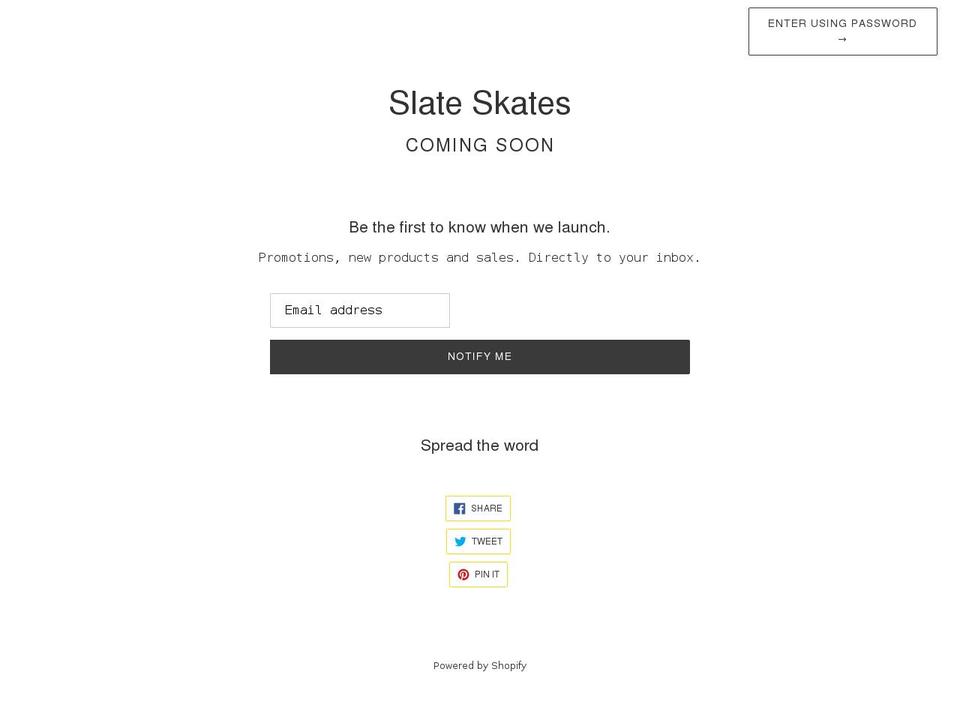 slateskates.com shopify website screenshot