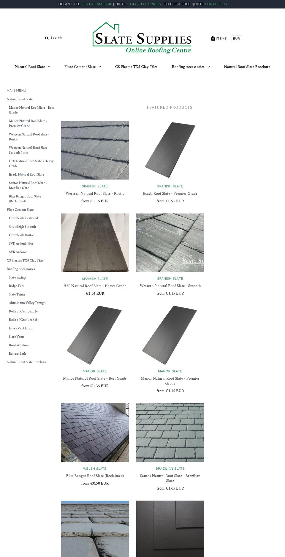 slatesupplies.ie shopify website screenshot