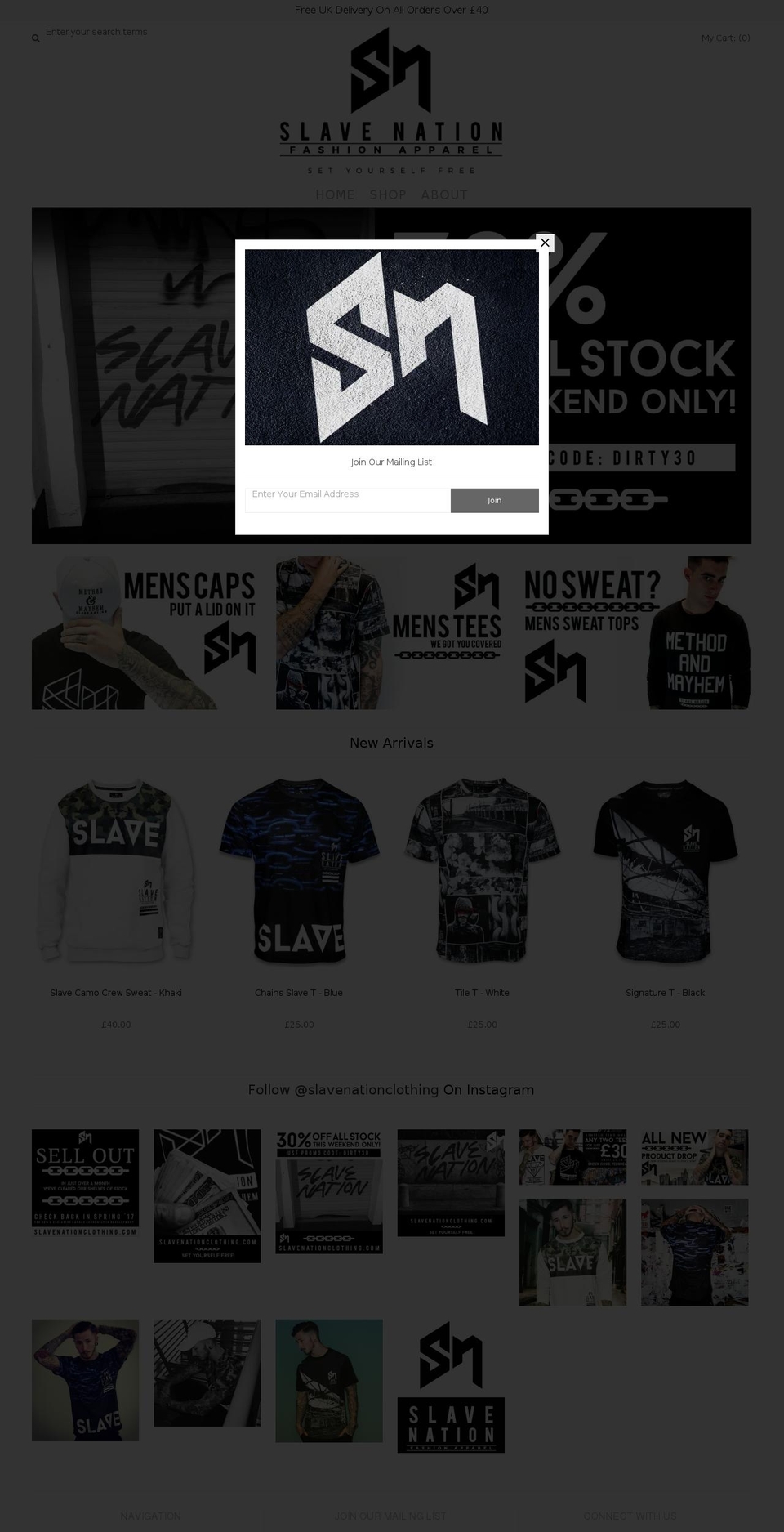 slavenationclothing.com shopify website screenshot