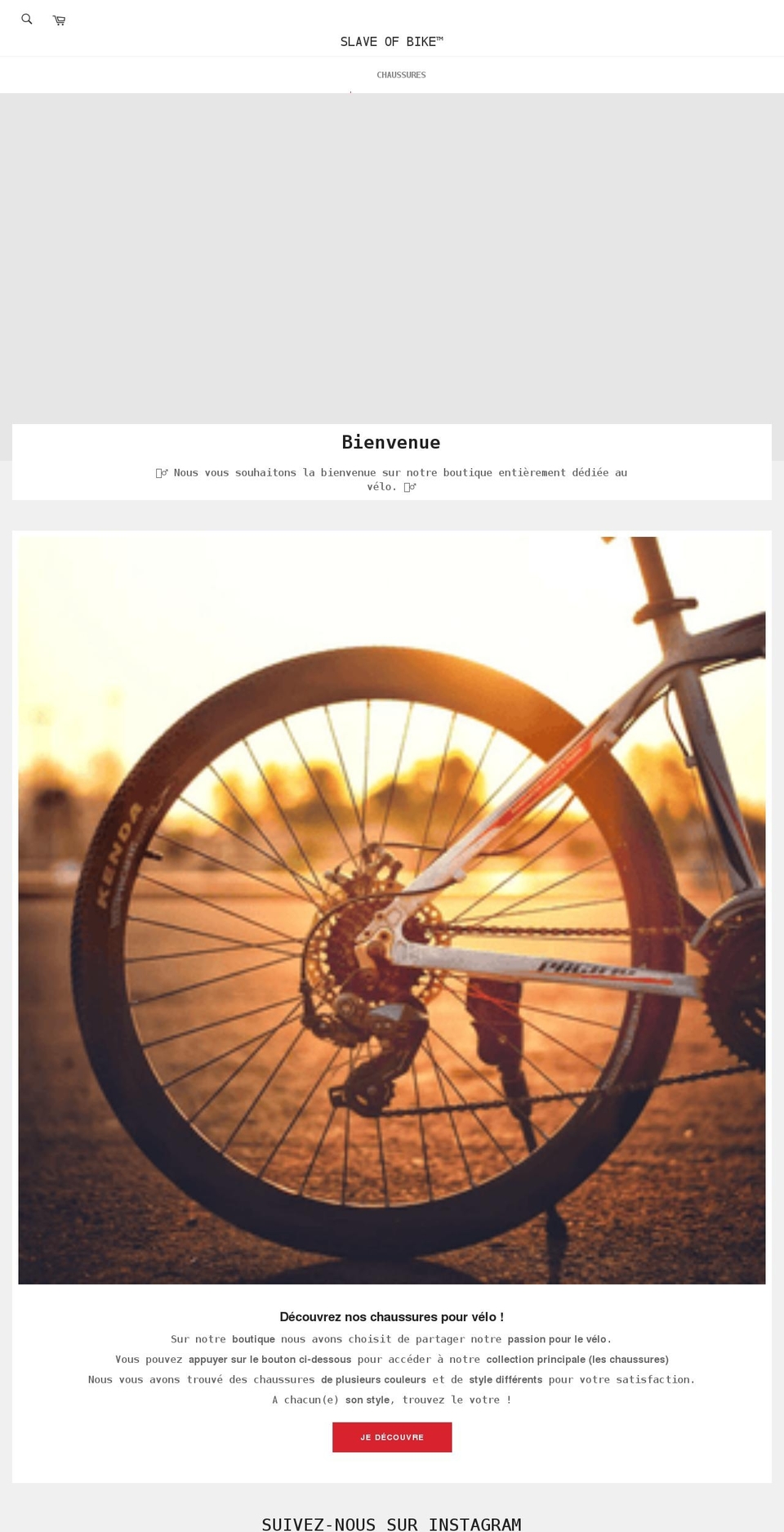 slaveofbike.com shopify website screenshot