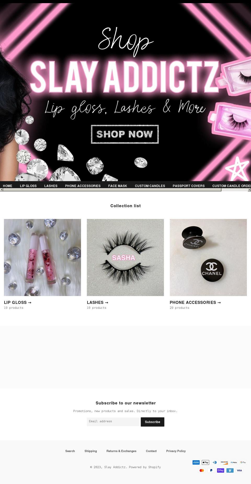 slayaddictz.com — Shopify storefront screenshot