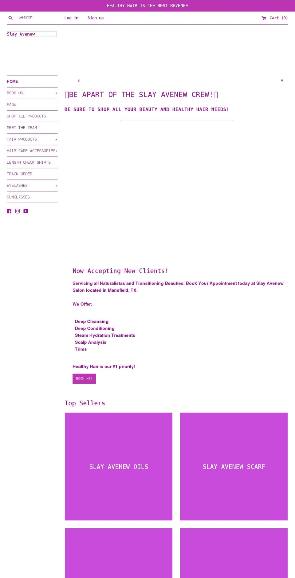 slayavenew.com shopify website screenshot
