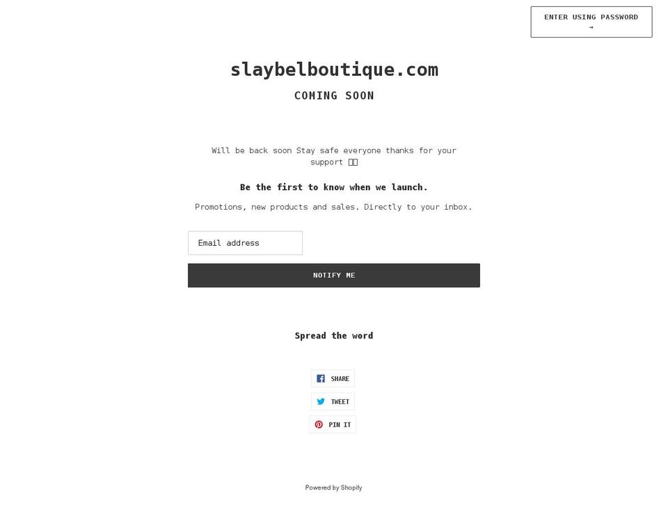 slaybelboutique-com.myshopify.com shopify website screenshot