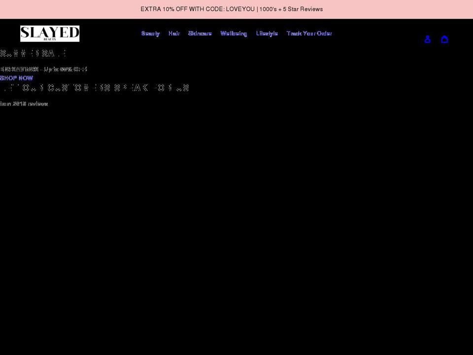 slayedbeauty.com shopify website screenshot