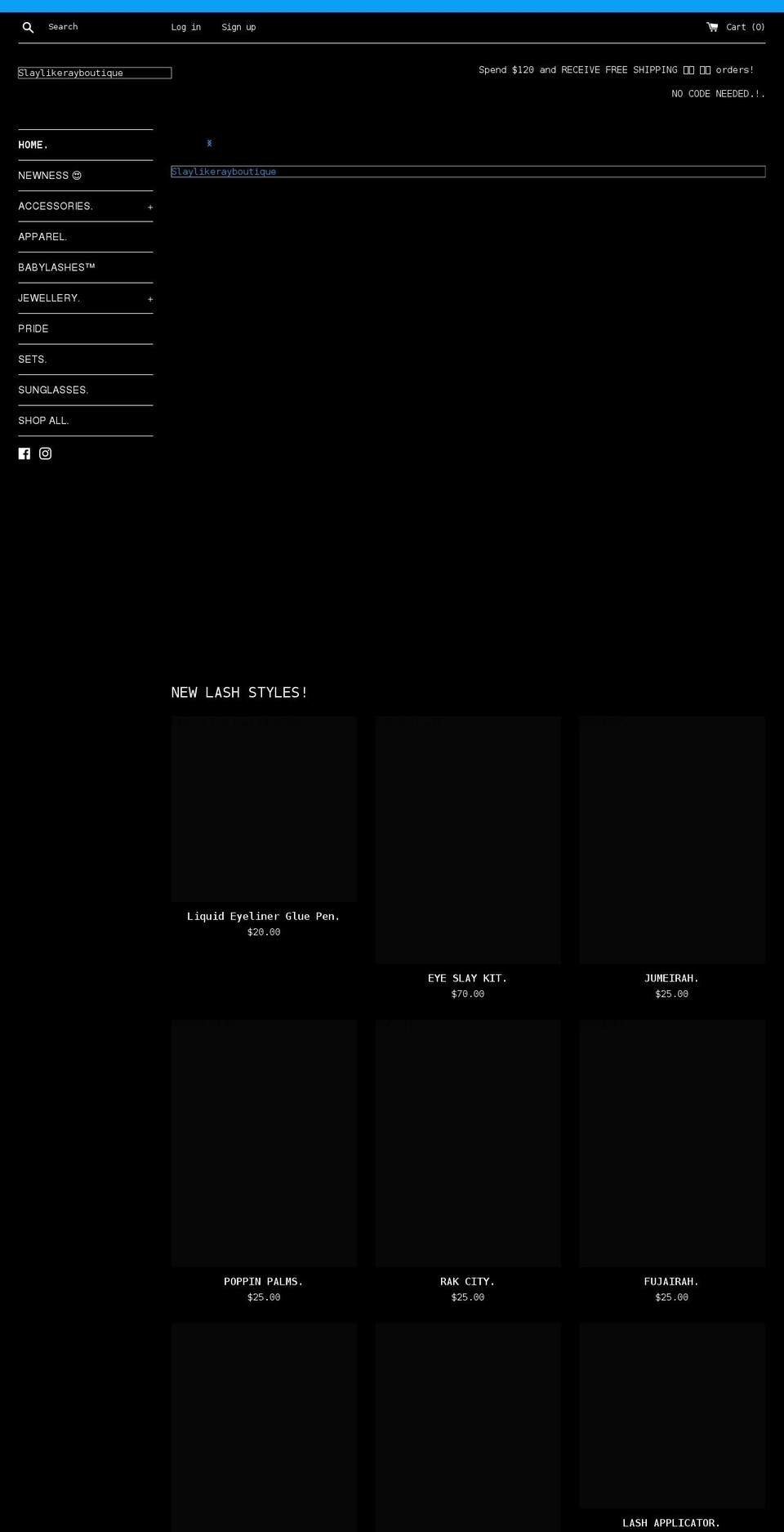 slaylikeray.com shopify website screenshot