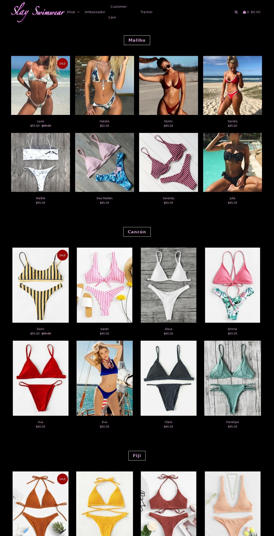 slayswimwear.com — Shopify storefront screenshot