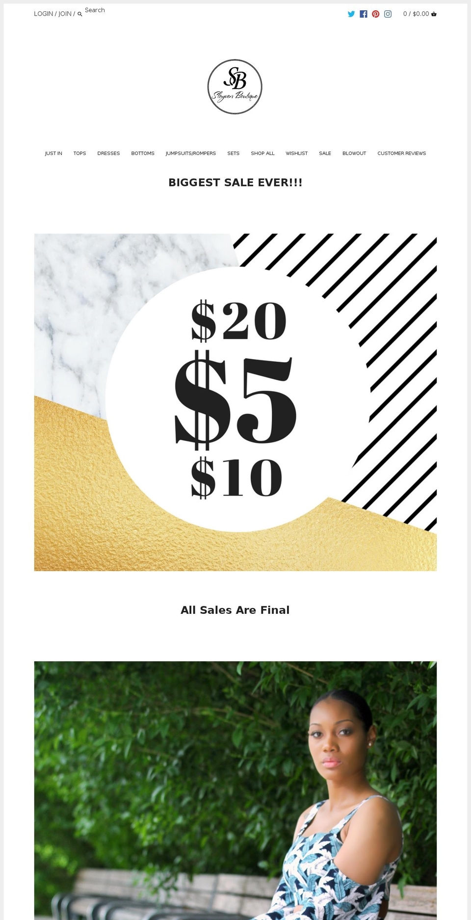 slayvenb.com — Shopify storefront screenshot