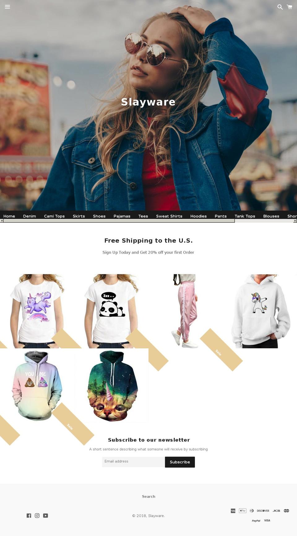 slayware.com shopify website screenshot