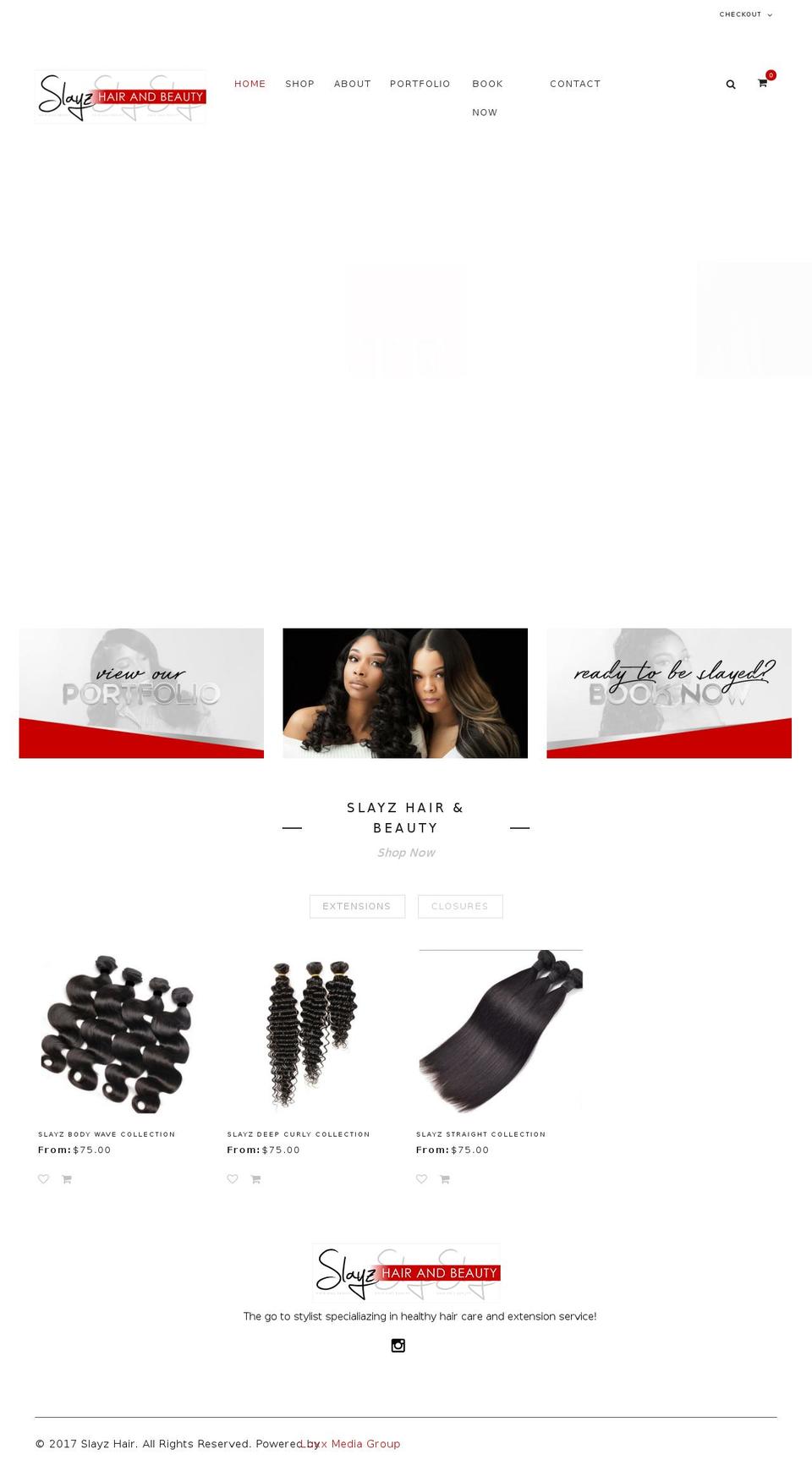 slayzhairbeauty.com — Shopify storefront screenshot