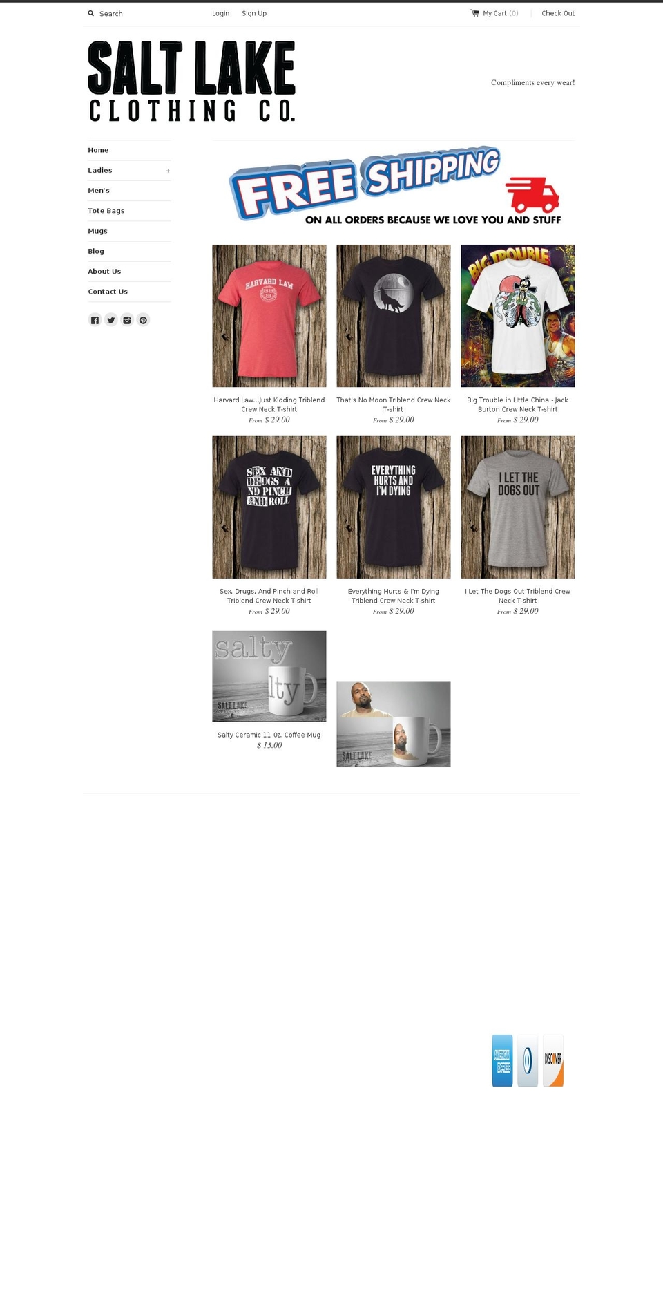 slcclothing.com shopify website screenshot