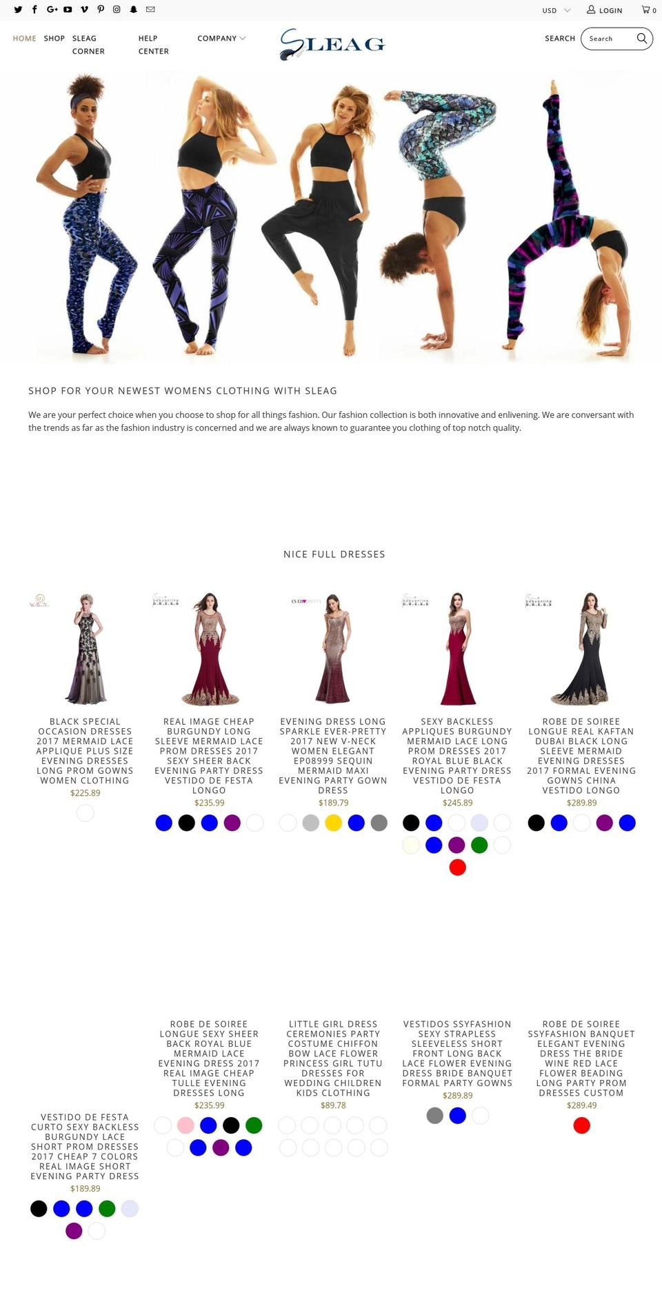 sleag.com shopify website screenshot