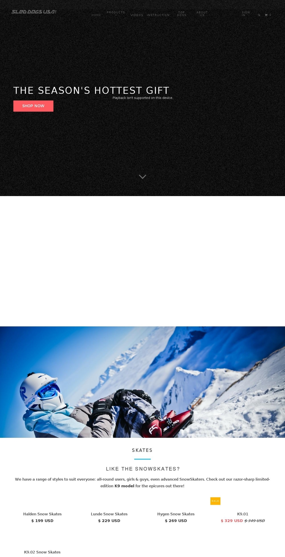 sleddogsusa.com shopify website screenshot