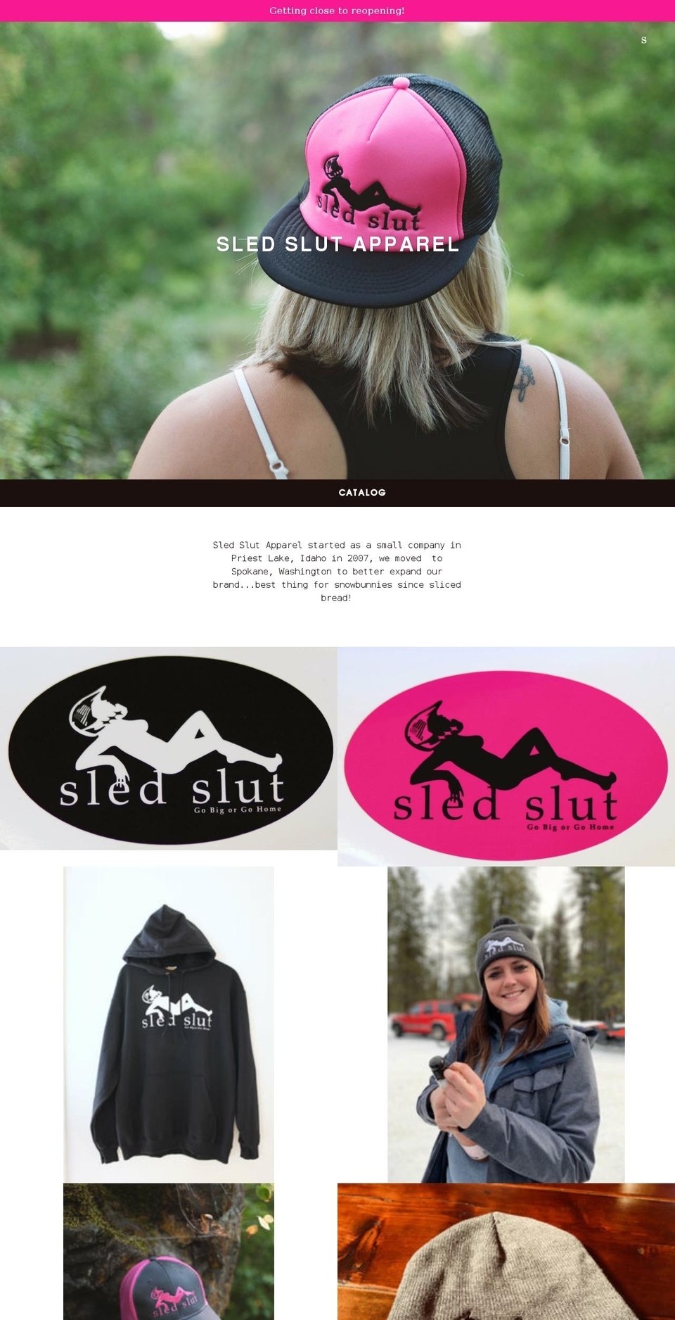 sledslutapparel.com shopify website screenshot